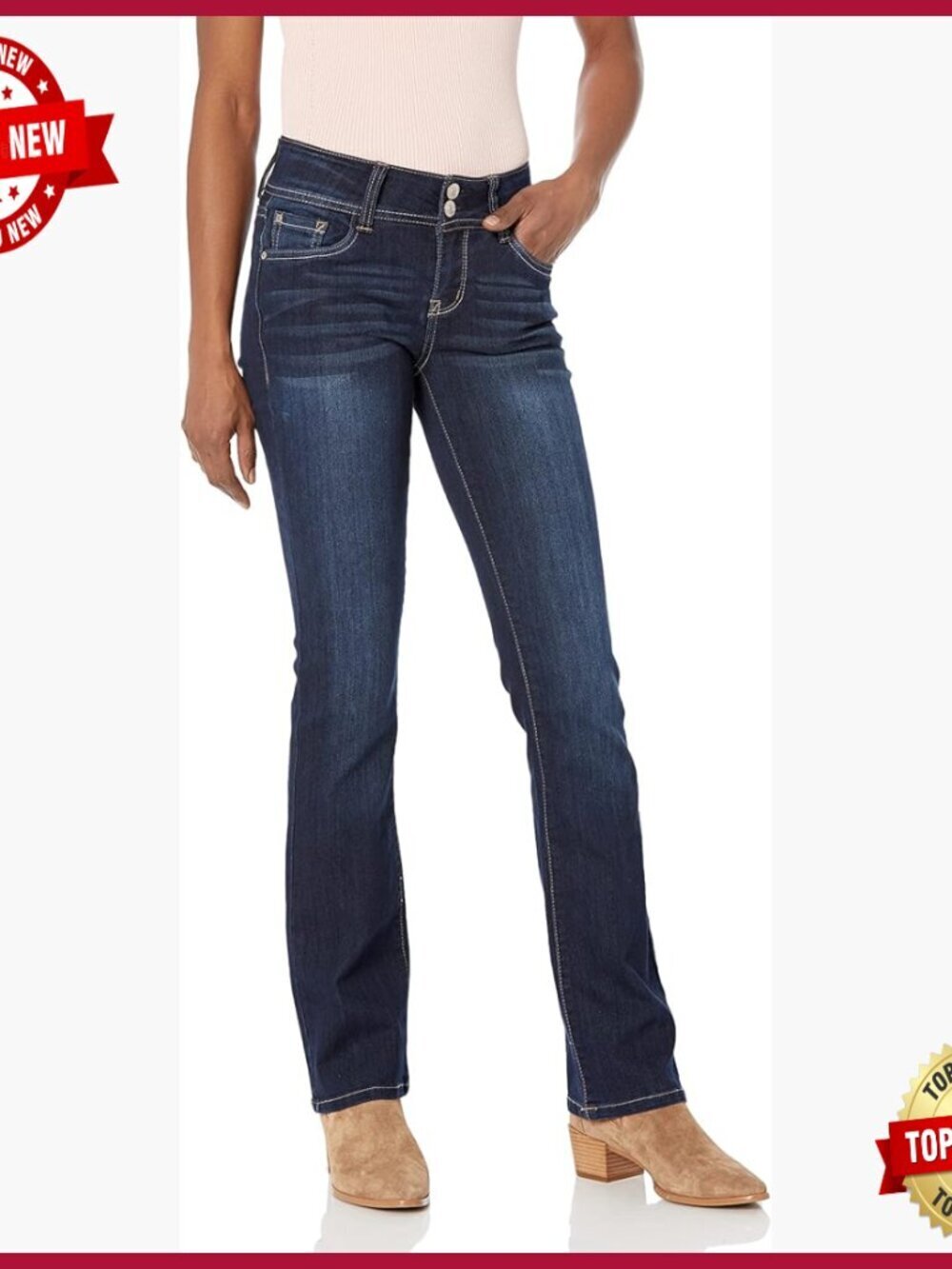 Ultra Slim Bootcut Mid-Rise Stretch Jeans, 31.5" Inseam, Size 0-17
